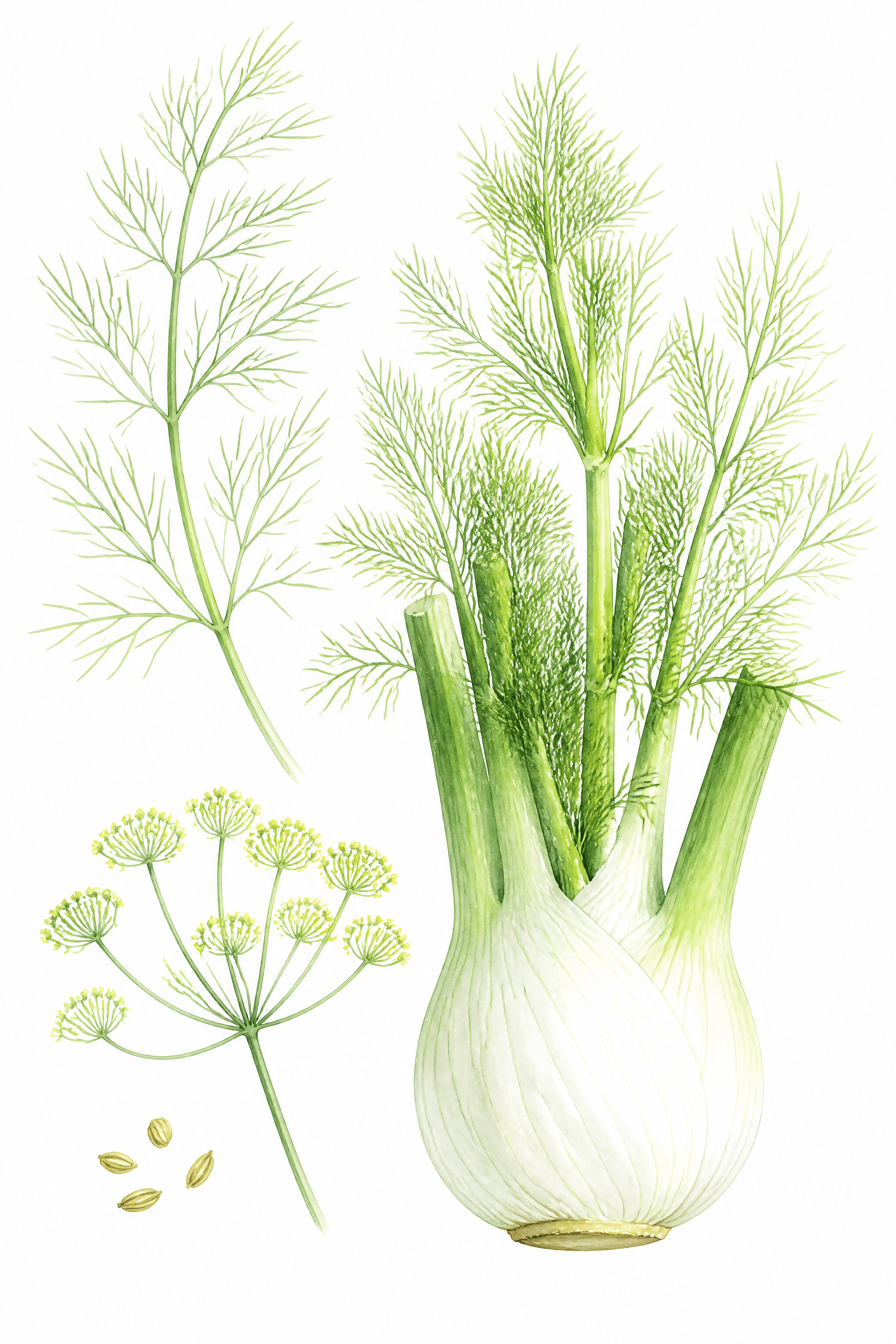 Affiche Fenouil — bulbe et frondes botanique cuisine nordique