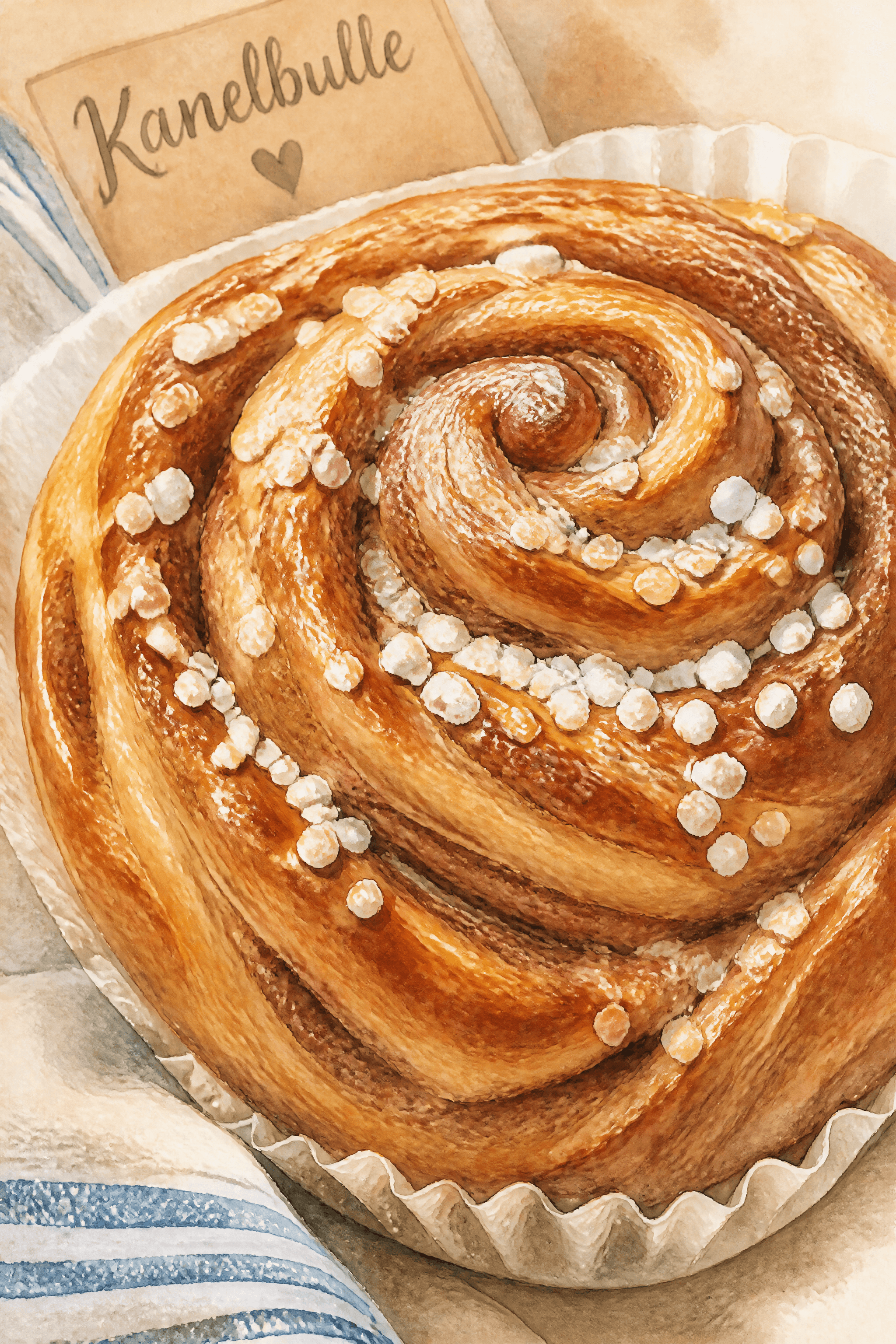 Affiche Kanelbulle — brioche à la cannelle suédoise en gros plan