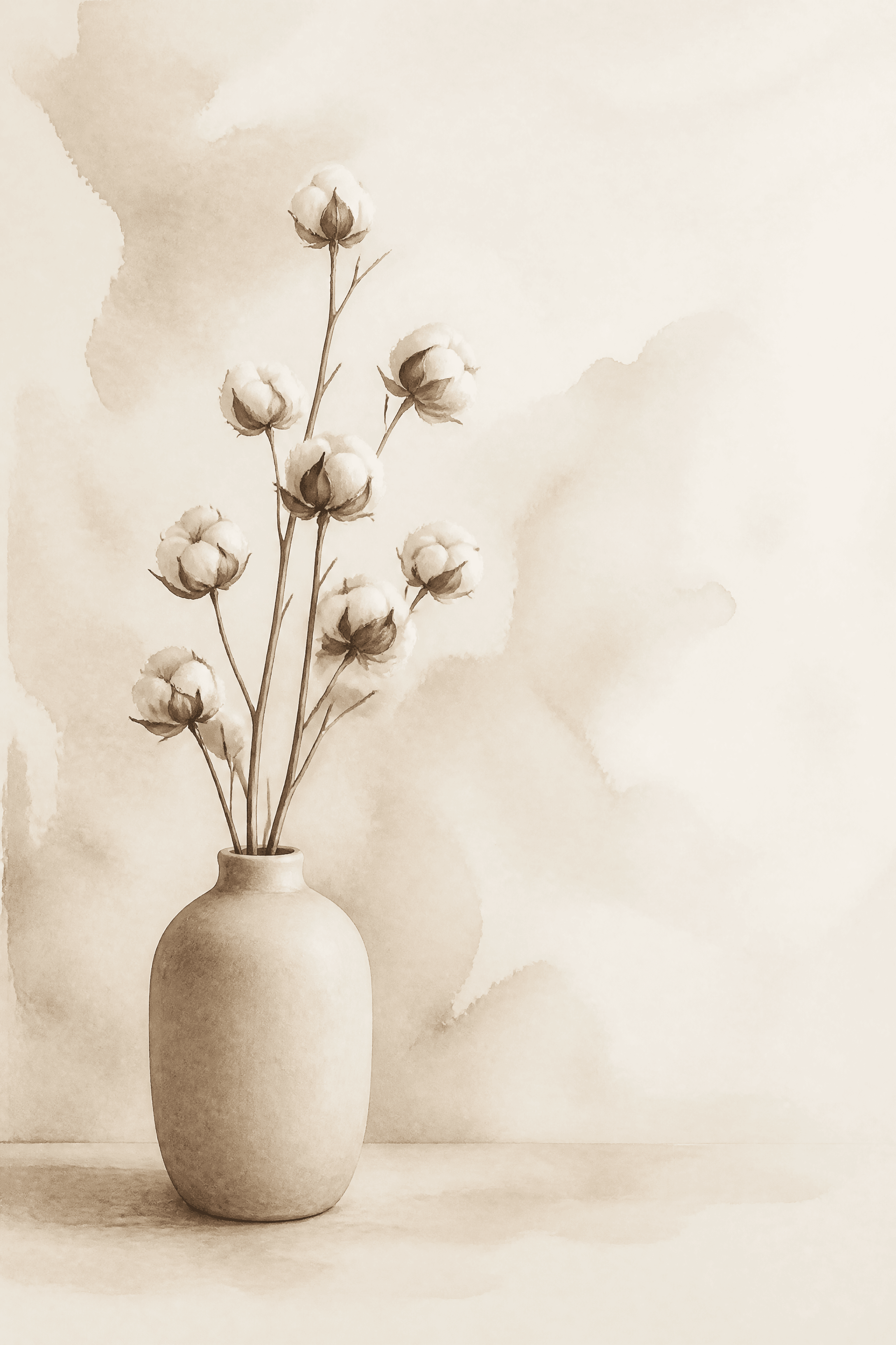 Affiche Branches de Coton — minimalisme végétal scandinave