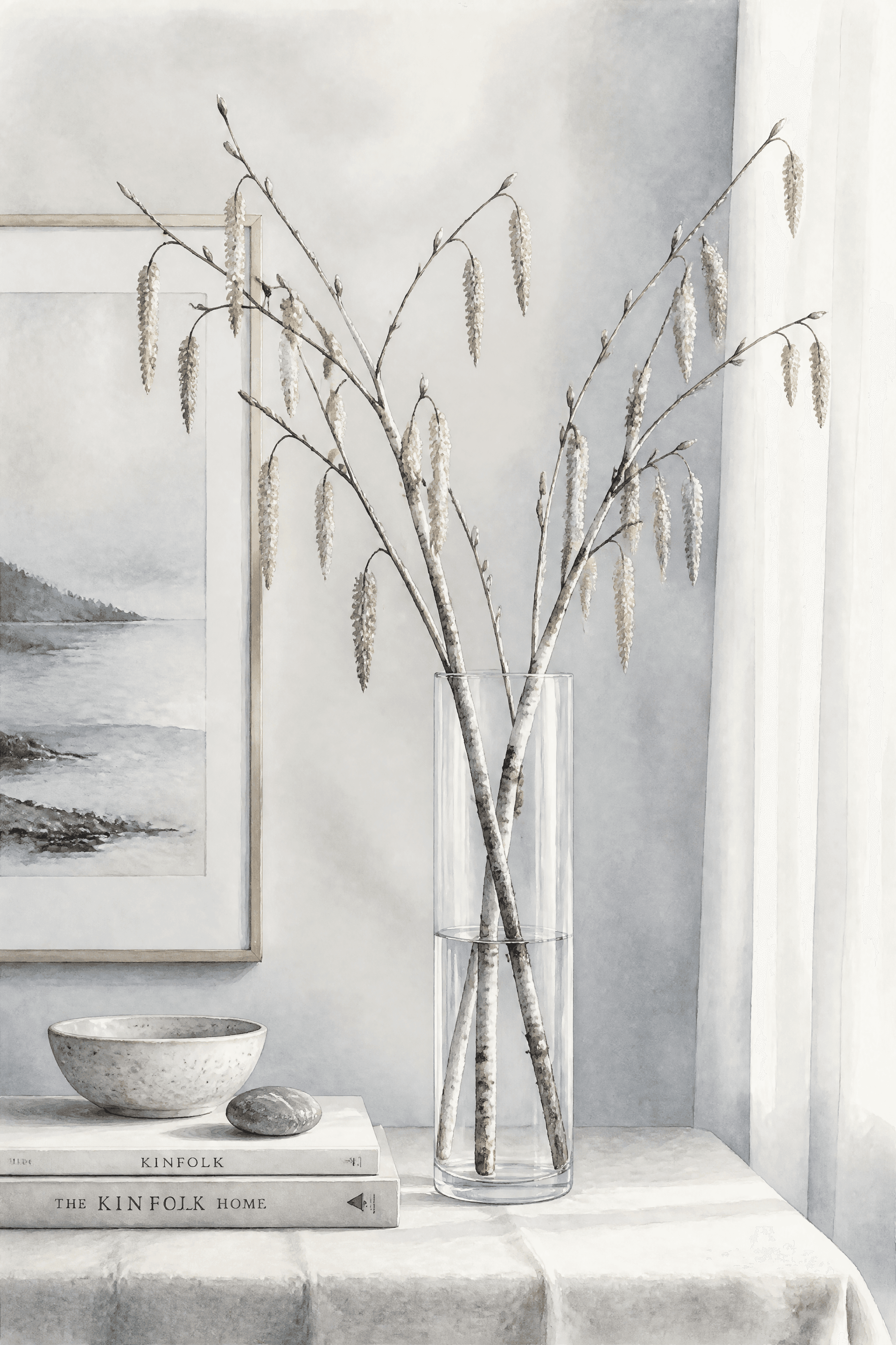Affiche Branches de Bouleau — chatons du printemps nordique