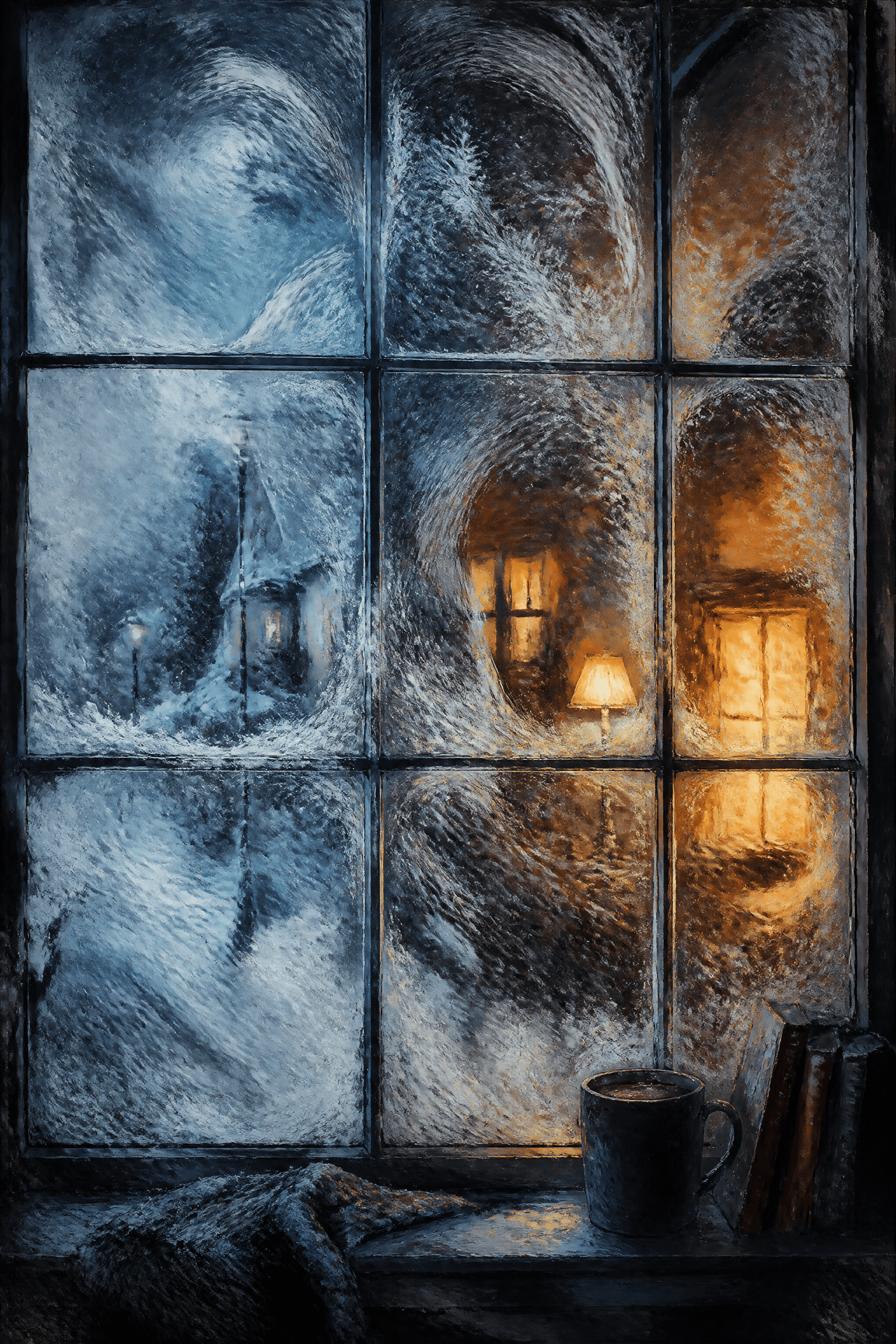 Affiche Blizzard par la Fenêtre — inside looking out study