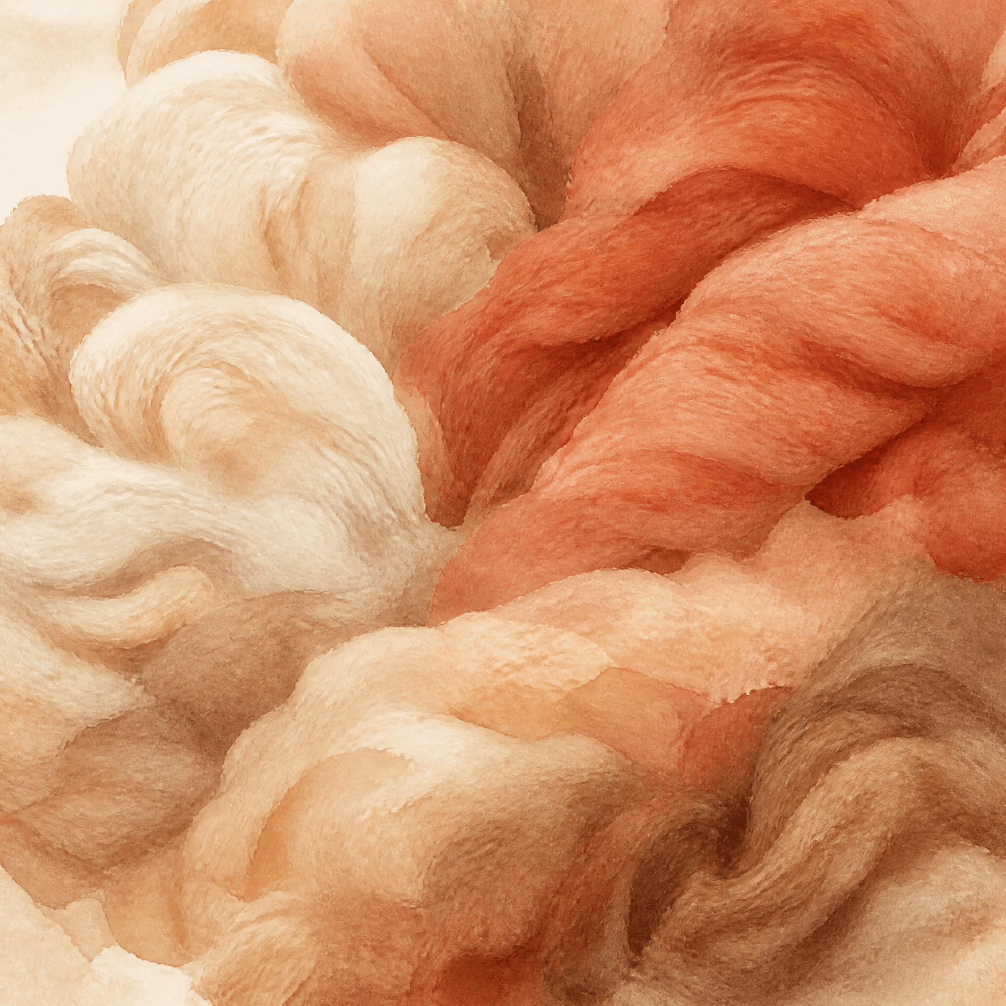 Affiche Abstrait Laine — texture organique crème et terracotta
