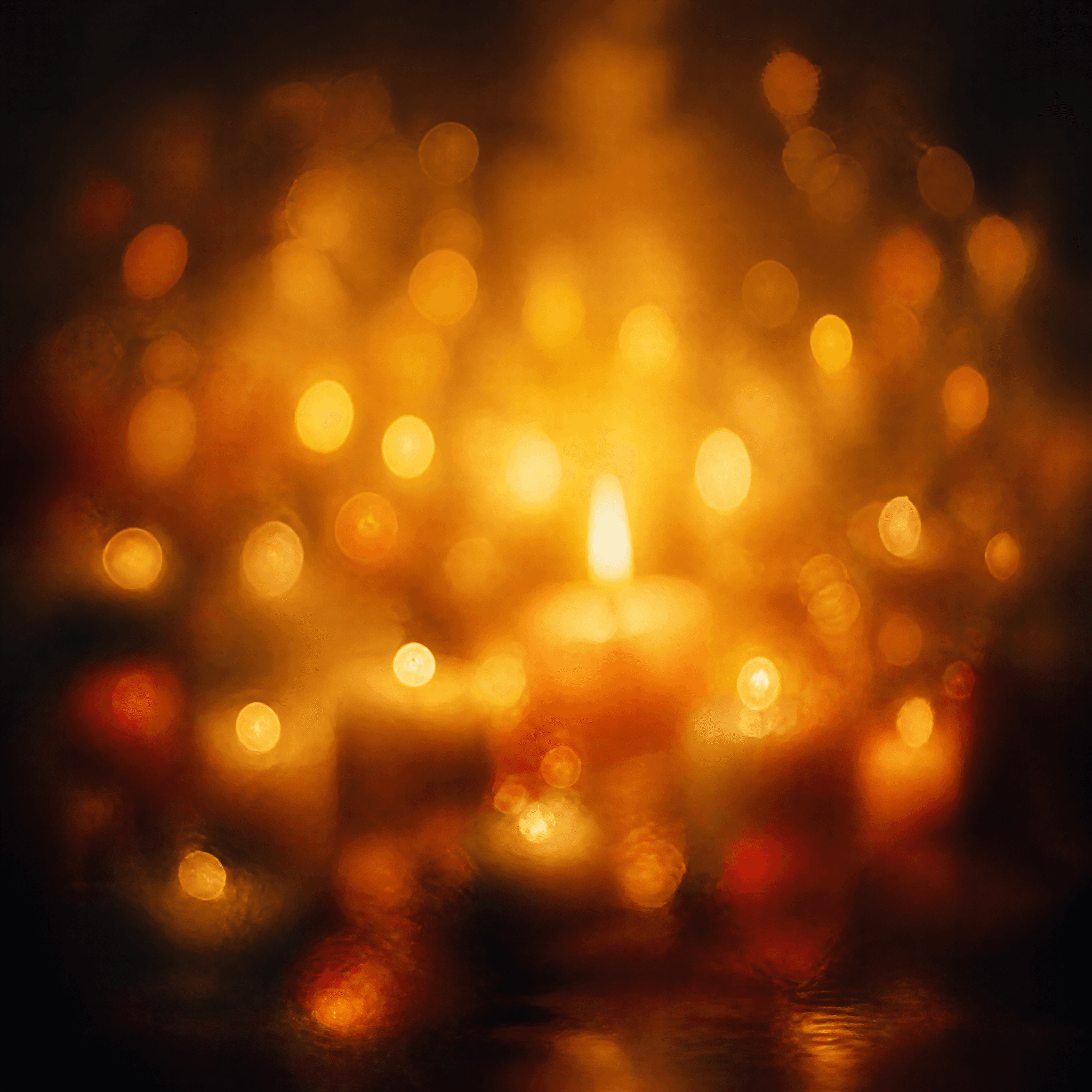 Affiche Abstrait Bokeh Bougie — lumière dorée diffuse impressionniste