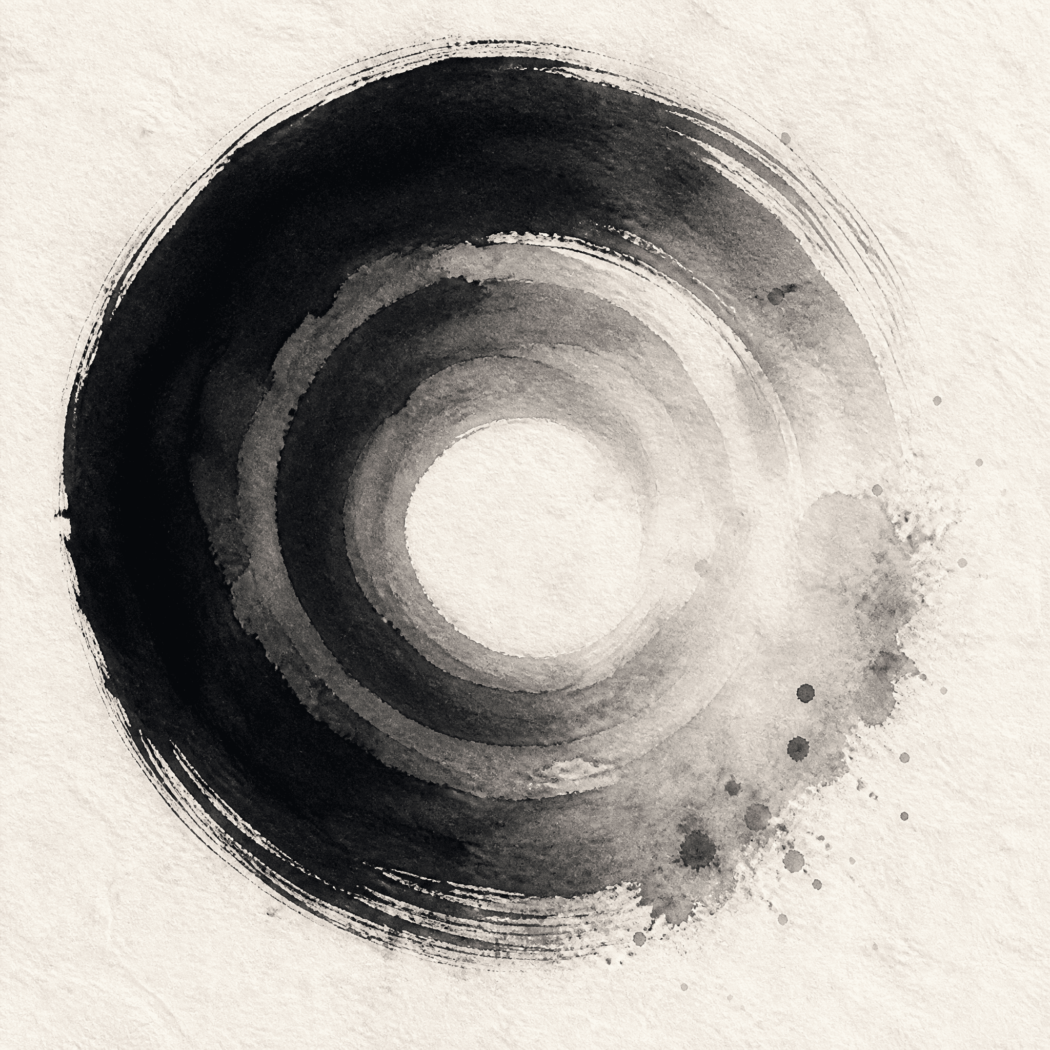 Affiche Enso Zen — cercle méditatif à l'encre sur papier artisanal
