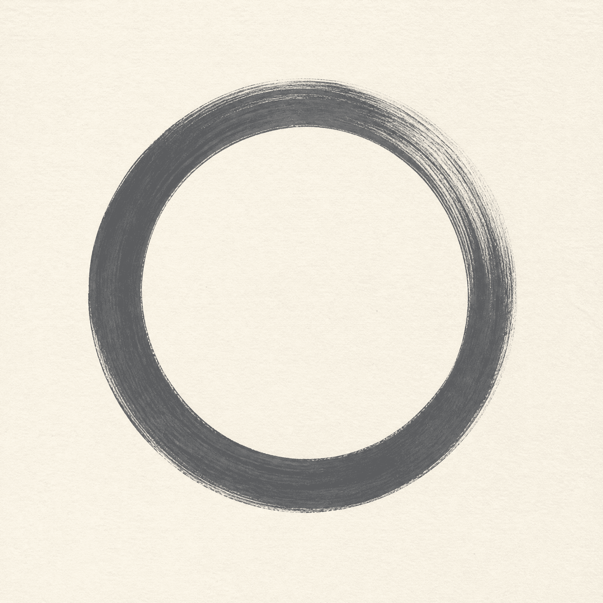 Affiche Cercle Parfait — enso minimaliste anthracite sur crème