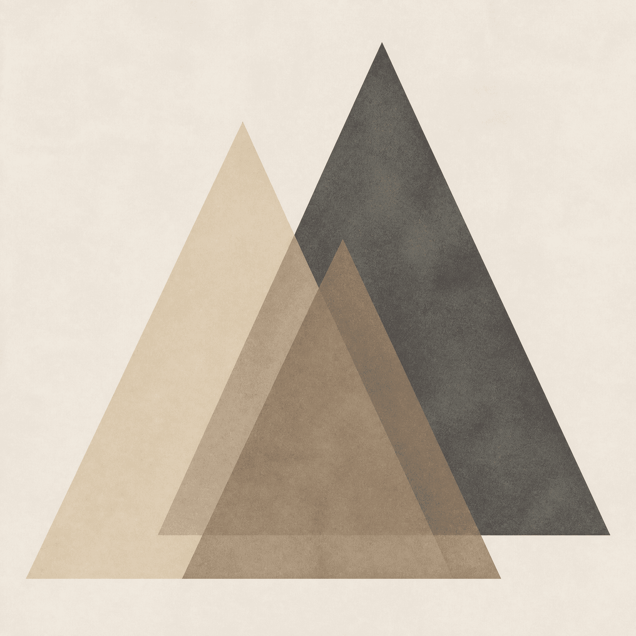Affiche Triangles Superposés — géométrie translucide japandi