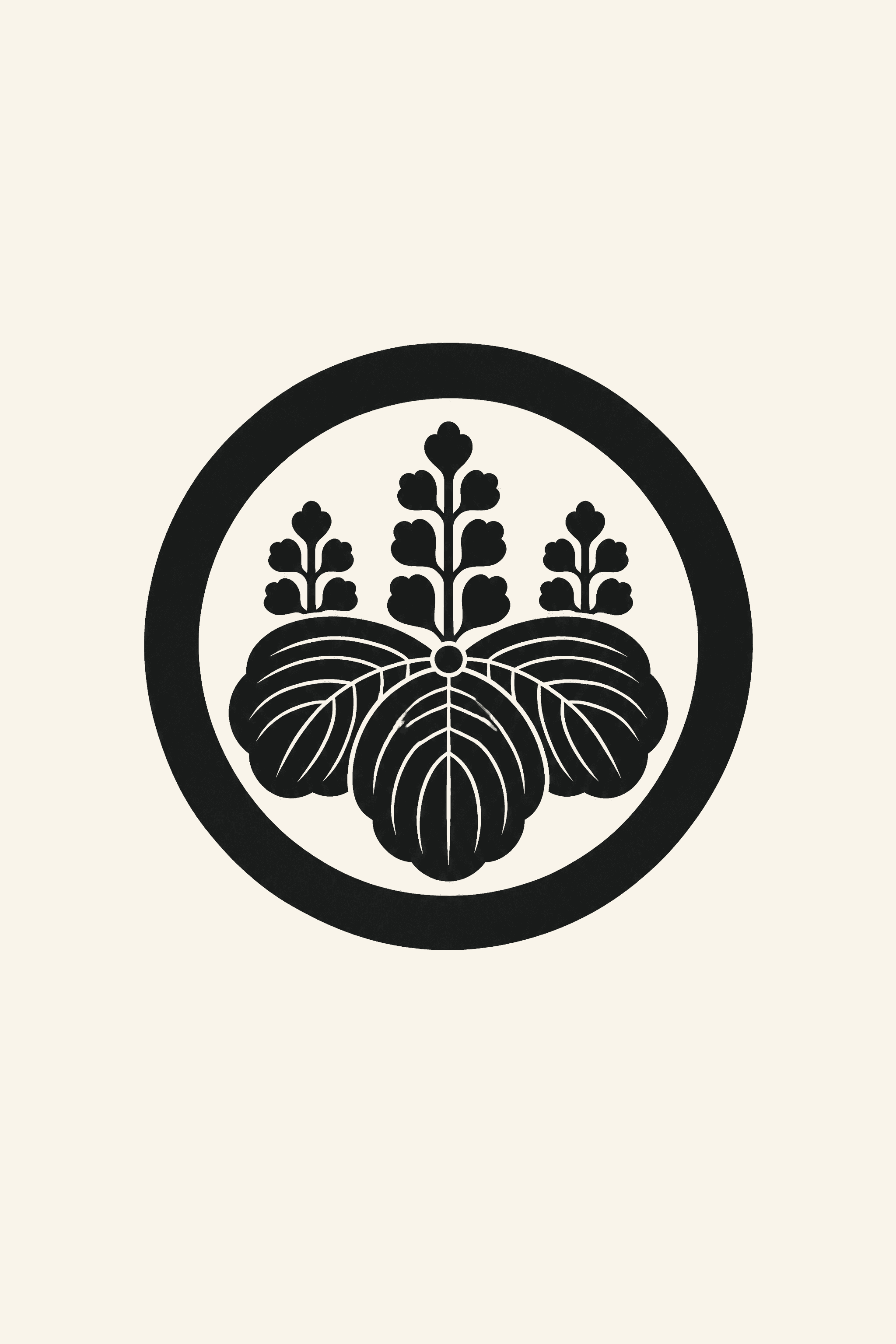 Affiche Mon Japonais — blason géométrique modernisé sur ivoire