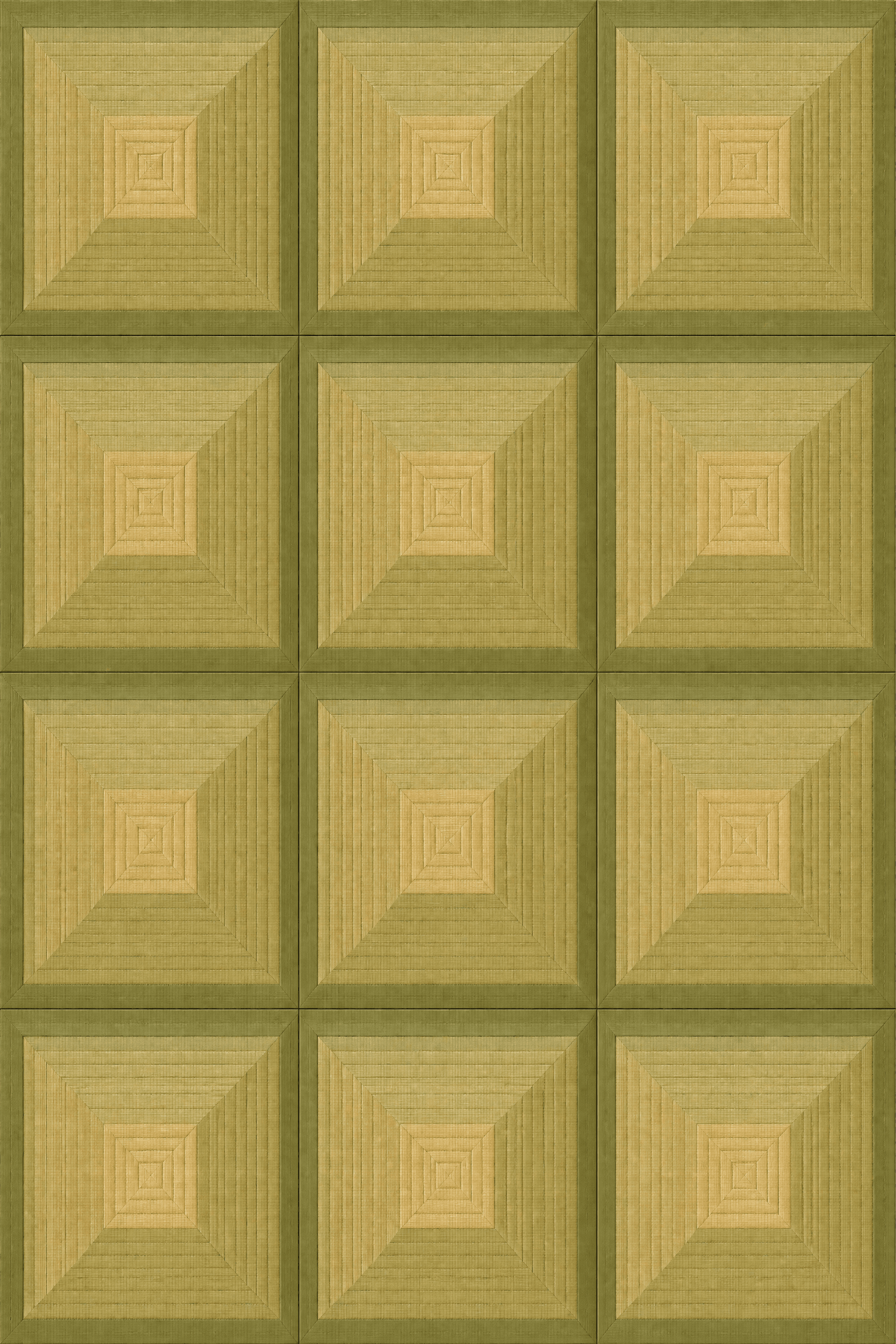 Affiche Pattern Tatami — abstraction géométrique en vert paille