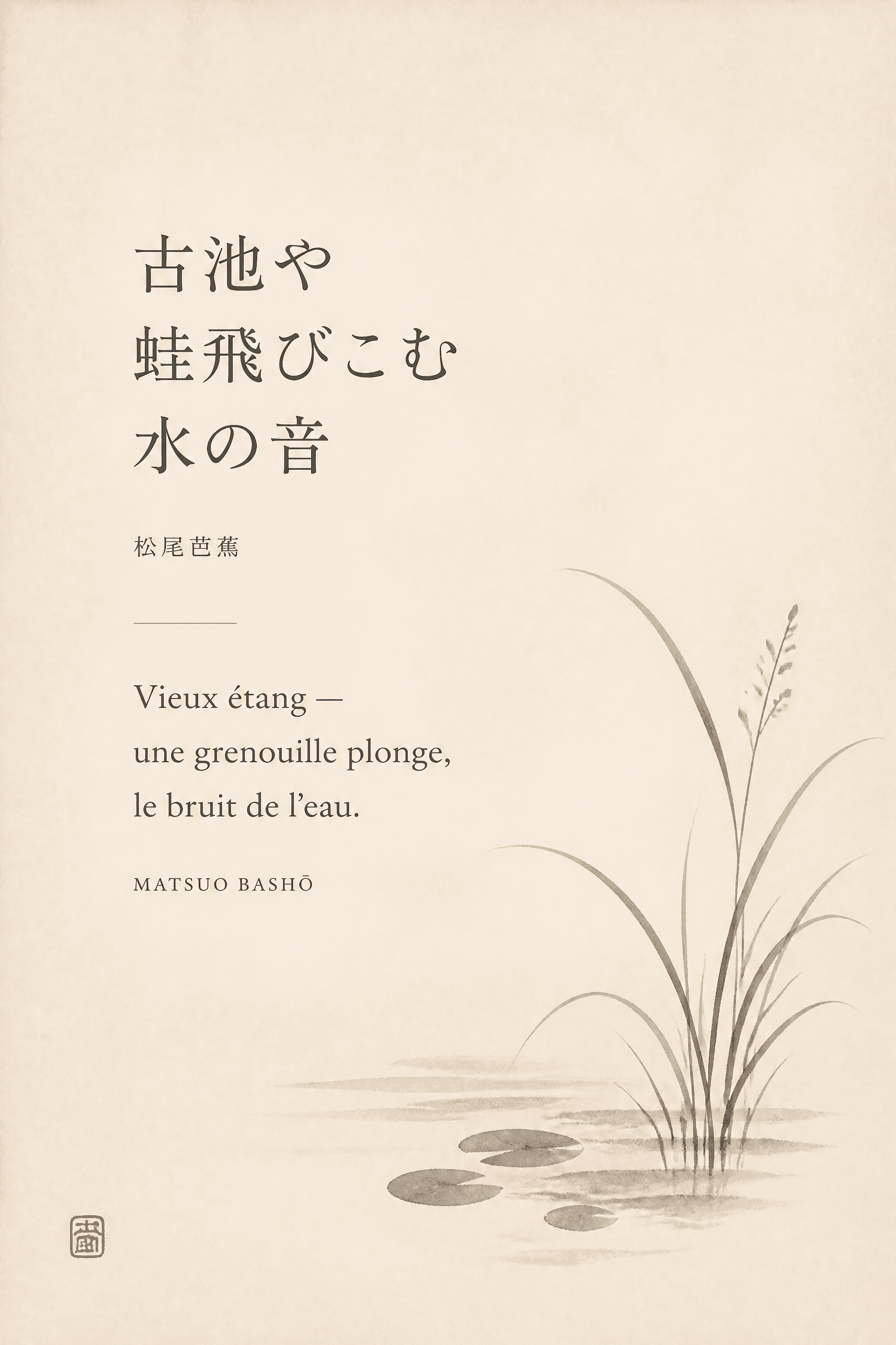 Affiche Haïku Typographique — poème japonais bilingue sur crème