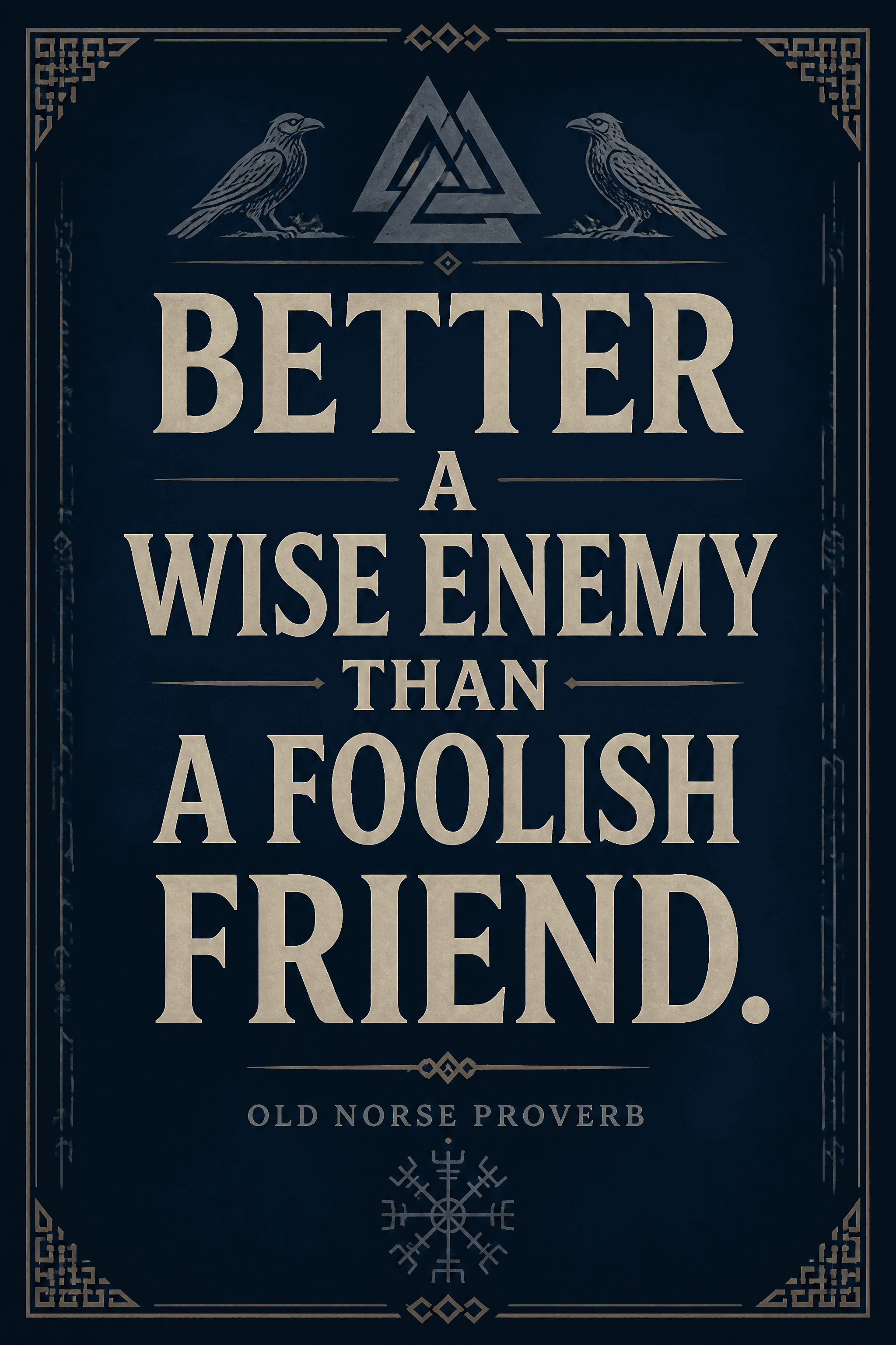 Affiche Proverbe Nordique — sagesse viking typographie bold serif