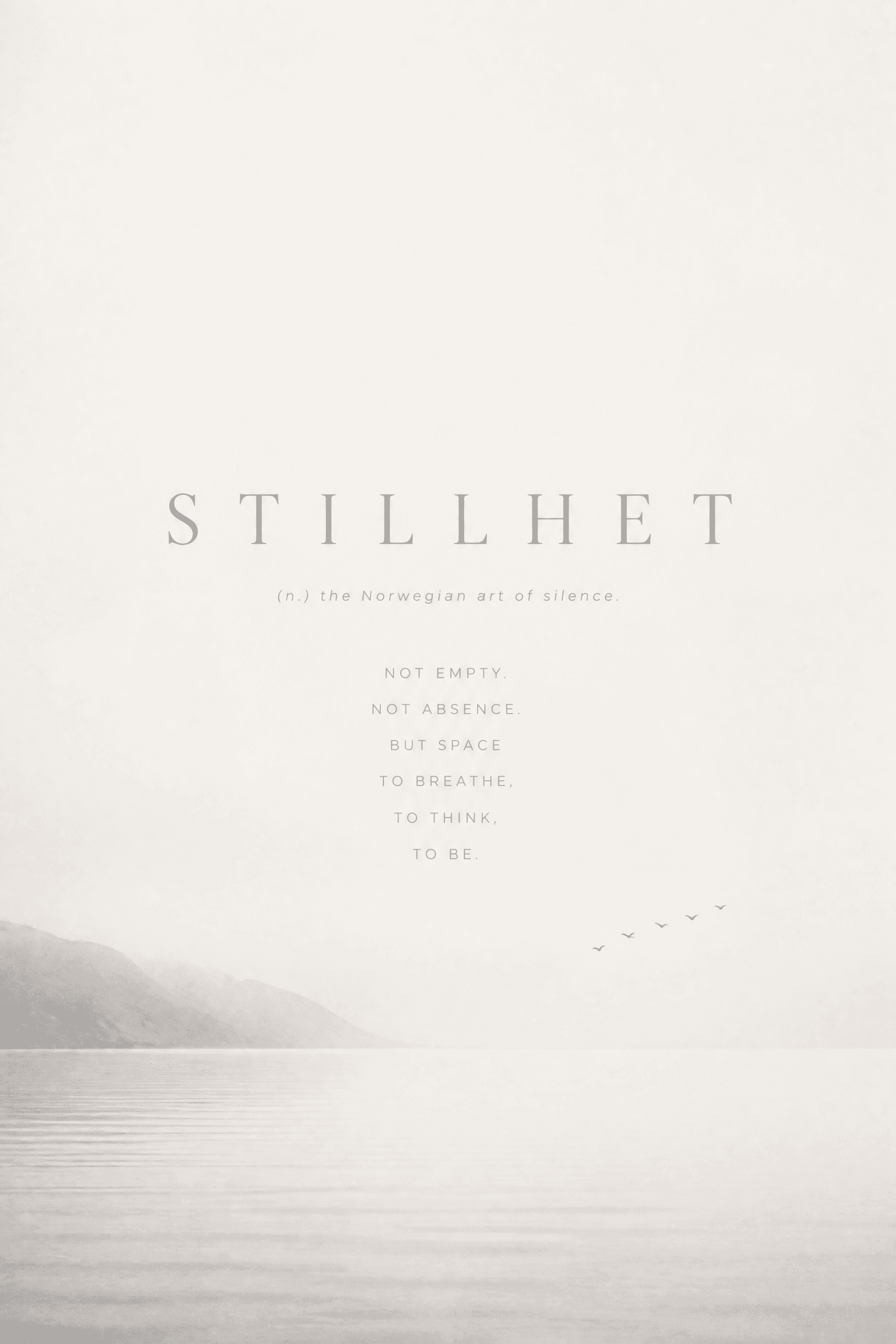 Affiche STILLHET — le silence norvégien typographie murmure