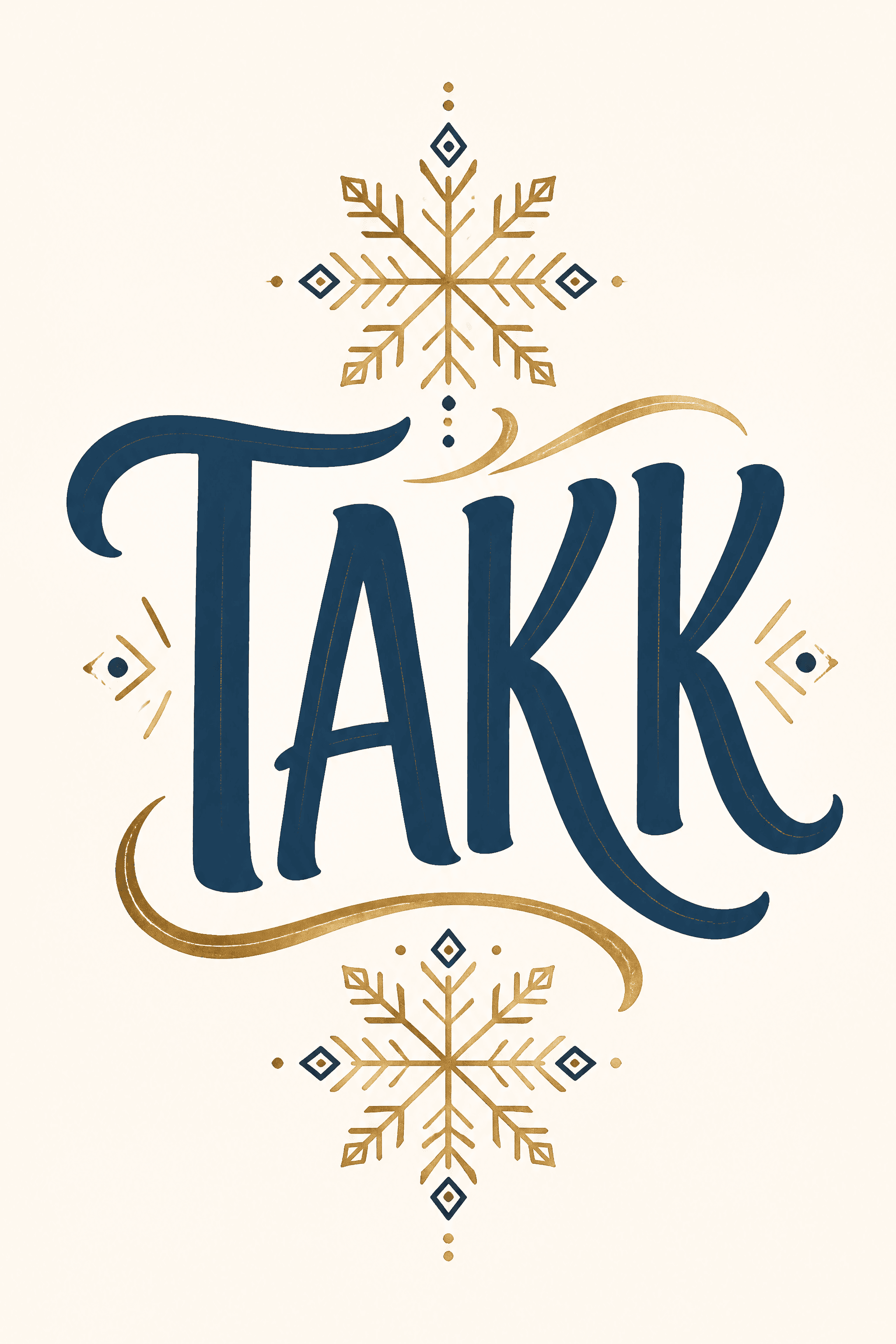 Affiche TAKK — merci en islandais typographie chaleureuse