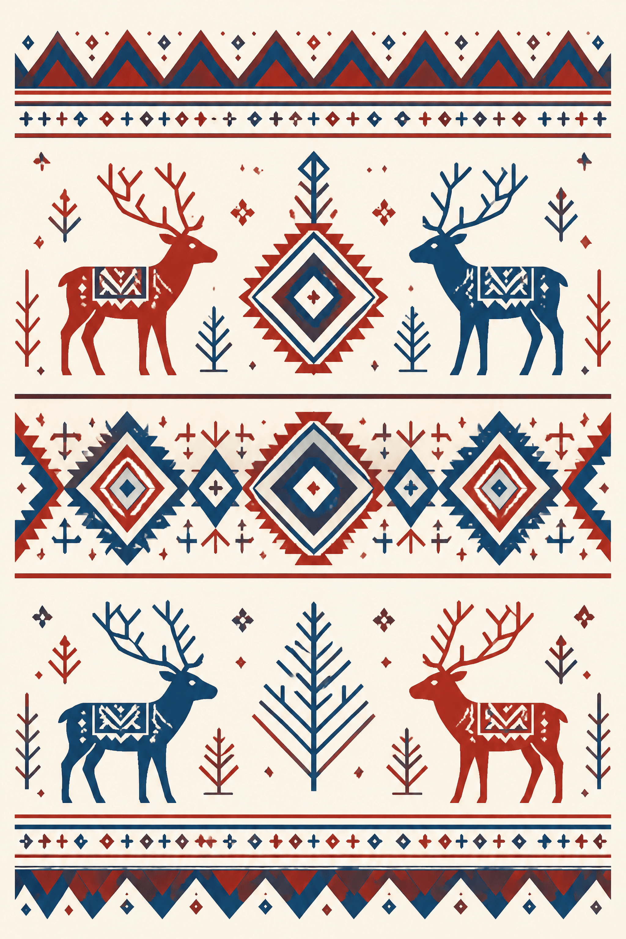 Affiche Pattern Sami — réinterprétation géométrique moderne de l'art traditionnel